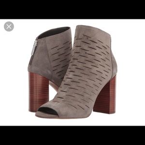 Comfortable, open toe, block heel, leather shoes